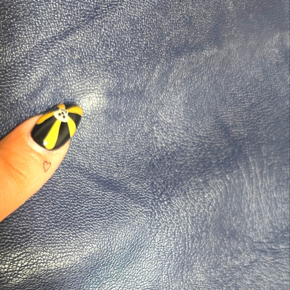 Metaphor faux leather jacket Size:L Color:Navy Blue - Picture 7 of 9